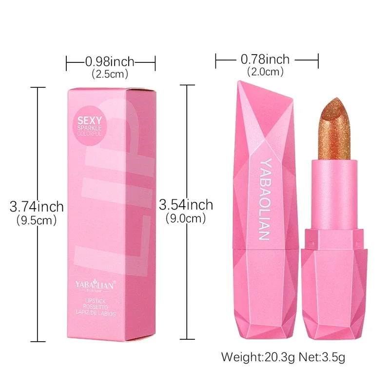 6 色流砂ゴールデン口紅ファイングリッター口紅保湿シルキーマーメイドオーレート長期的な防水リップメイク