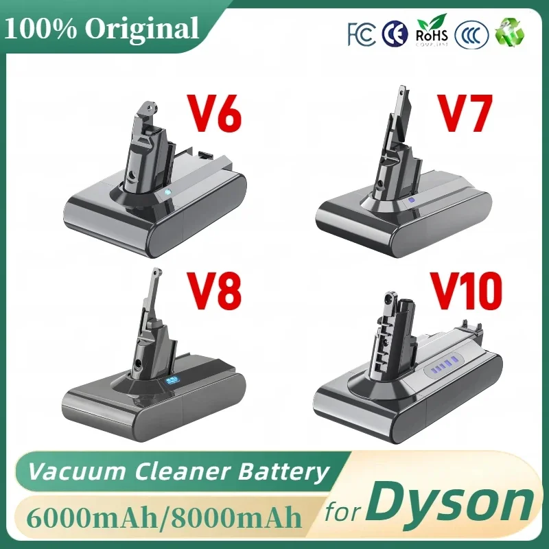 

Cordless Vacuum Cleaner Rechargeable Battery for Dyson V6/V7/V8/V10 Series - 8000mAh High-Capacity, Fast Charge & Long-Lasting