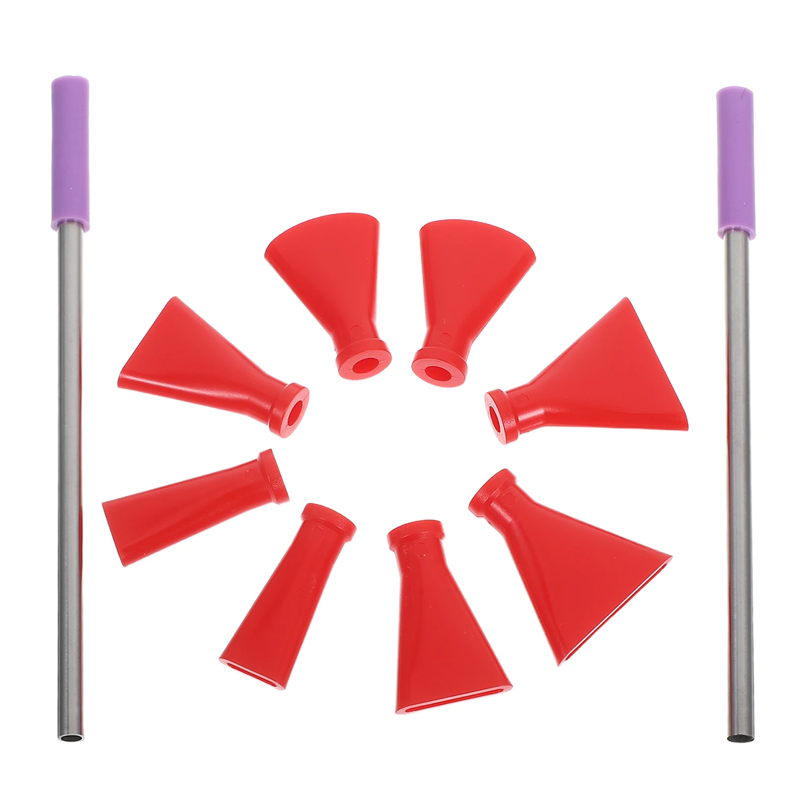 

Painting Supplies Art Nozzle Set Acrylic Pouring Tool Supply Straw Blow Nozzles Stainless Steel Red and