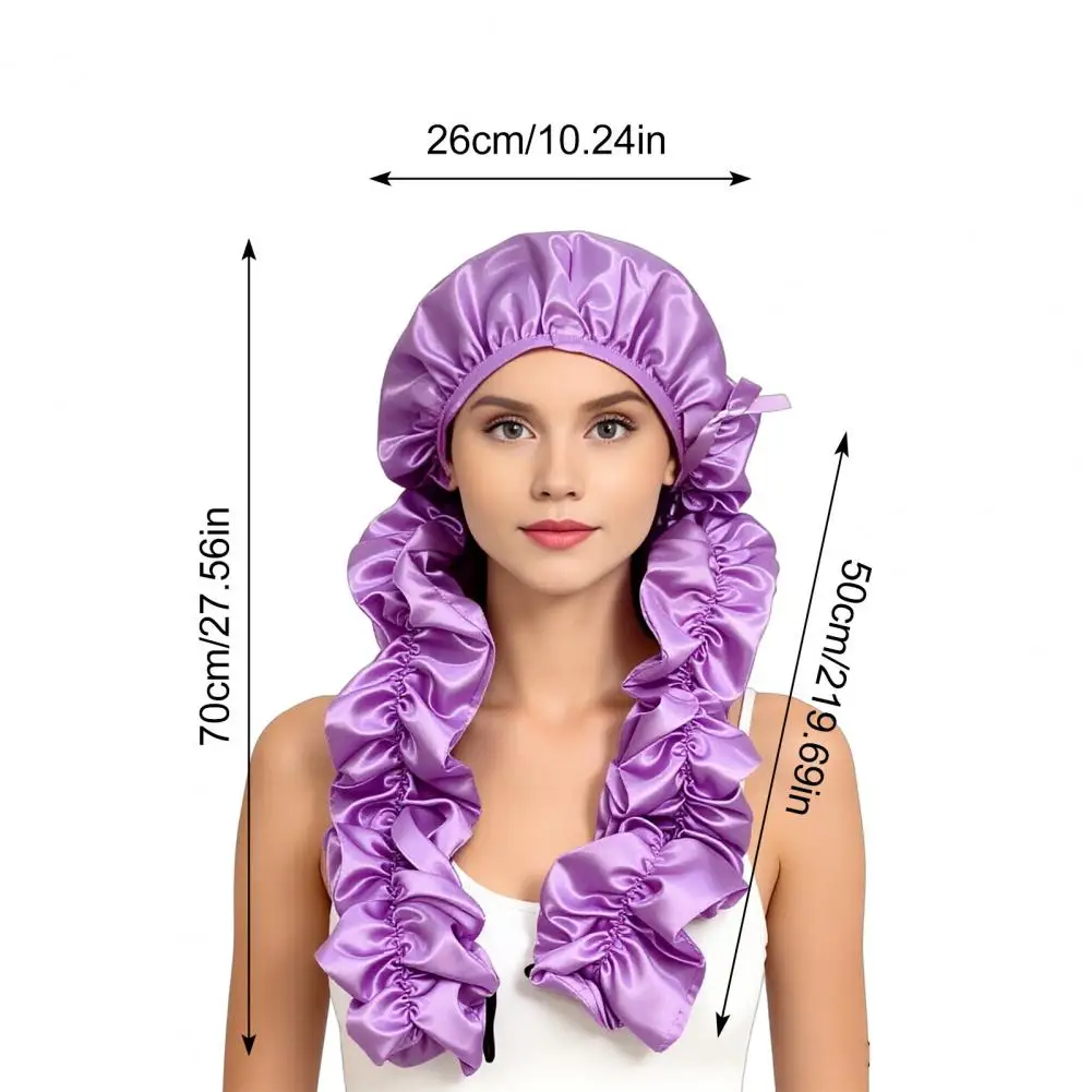70cm Hair Curling Hat Smooth Satin Soft Breathable Fabric Braids Twists Hat Curling Hat Women Sleeping Bonnet Long Hair Cap