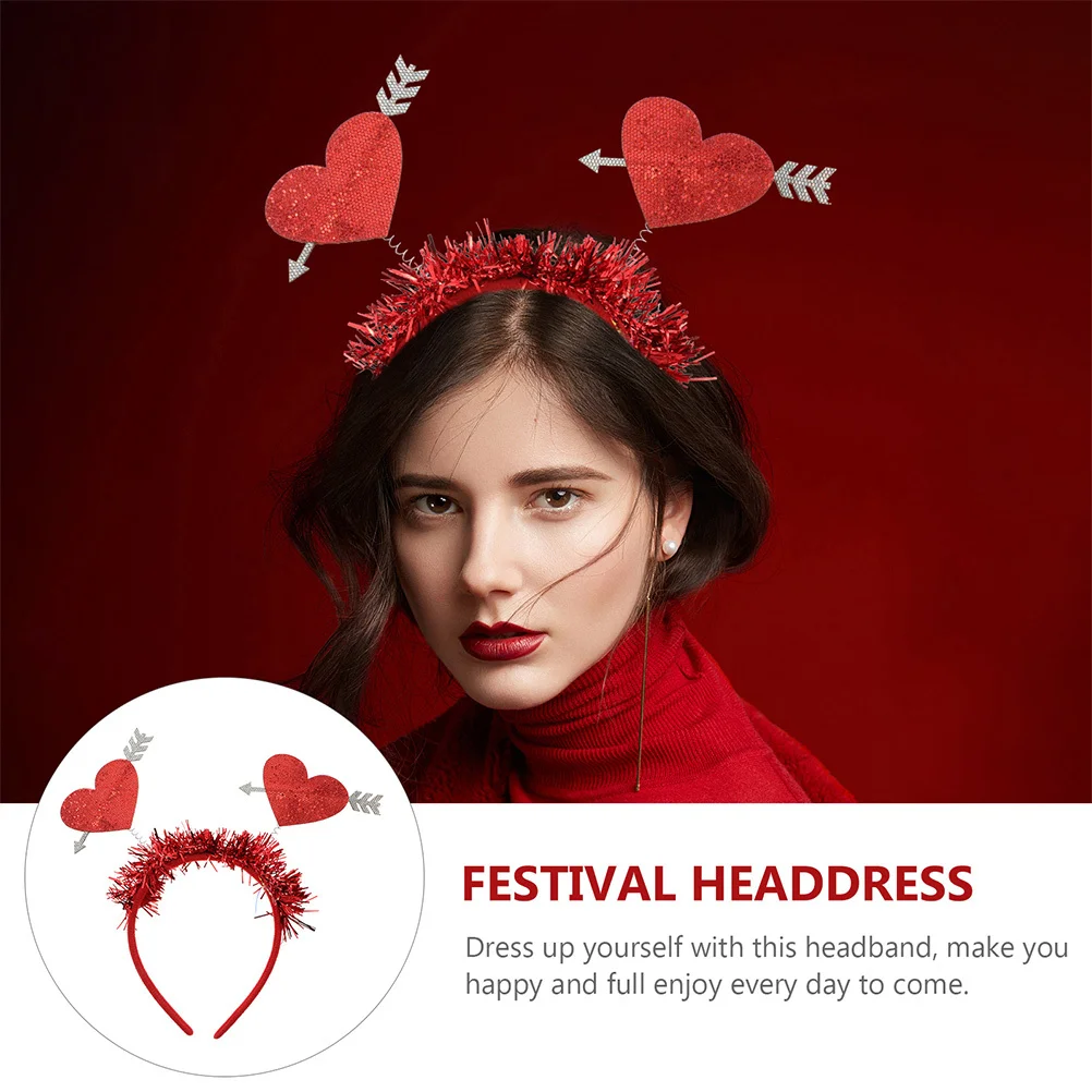 

2Pcs Love Heart Hairband Valentines Day Party Wedding Headband Hair Accessories Photo Props Love Heart Headband