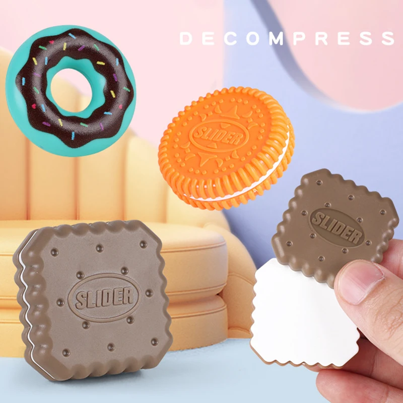 Deslizadores magnéticos con forma de postre EDC, Clickers de empuje, antiestrés háptico, juguete de escritorio de enfoque para adultos, juguetes sensoriales para TDAH, regalos para niños