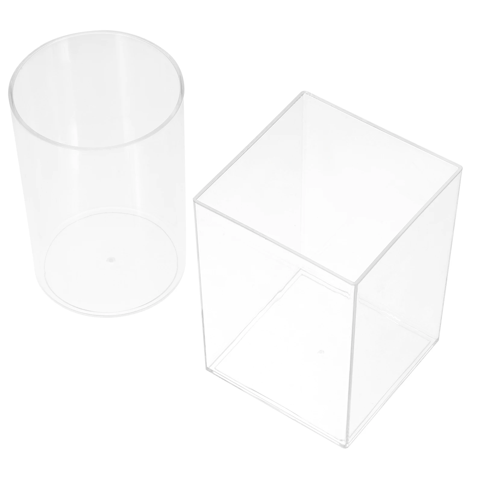 

2 Pcs Pen Storage Box Brush Holder Organizer Bracket Make up Pot Makeup Container Acrylic