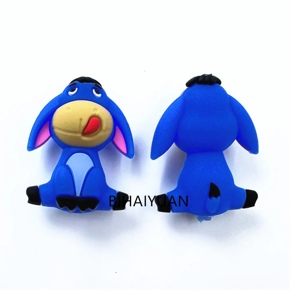 5pcs Winnie the pooh Eeyore 3D focal Silicone beads Teether Jewelry Beads Food Grade For pen Pacifier Chain