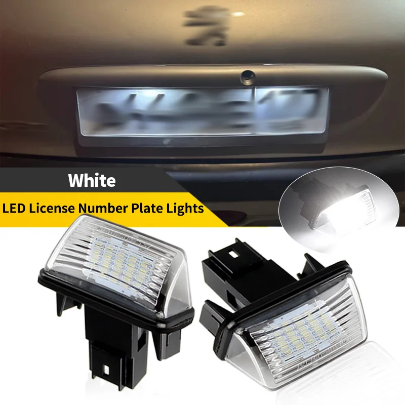 

2 шт. для Citroen C3 C4 Picasso C5 Berlingo Saxo Xsara Peugeot 206 207 306 307 308 406 407 5008 светодиодные фонари номерного знака