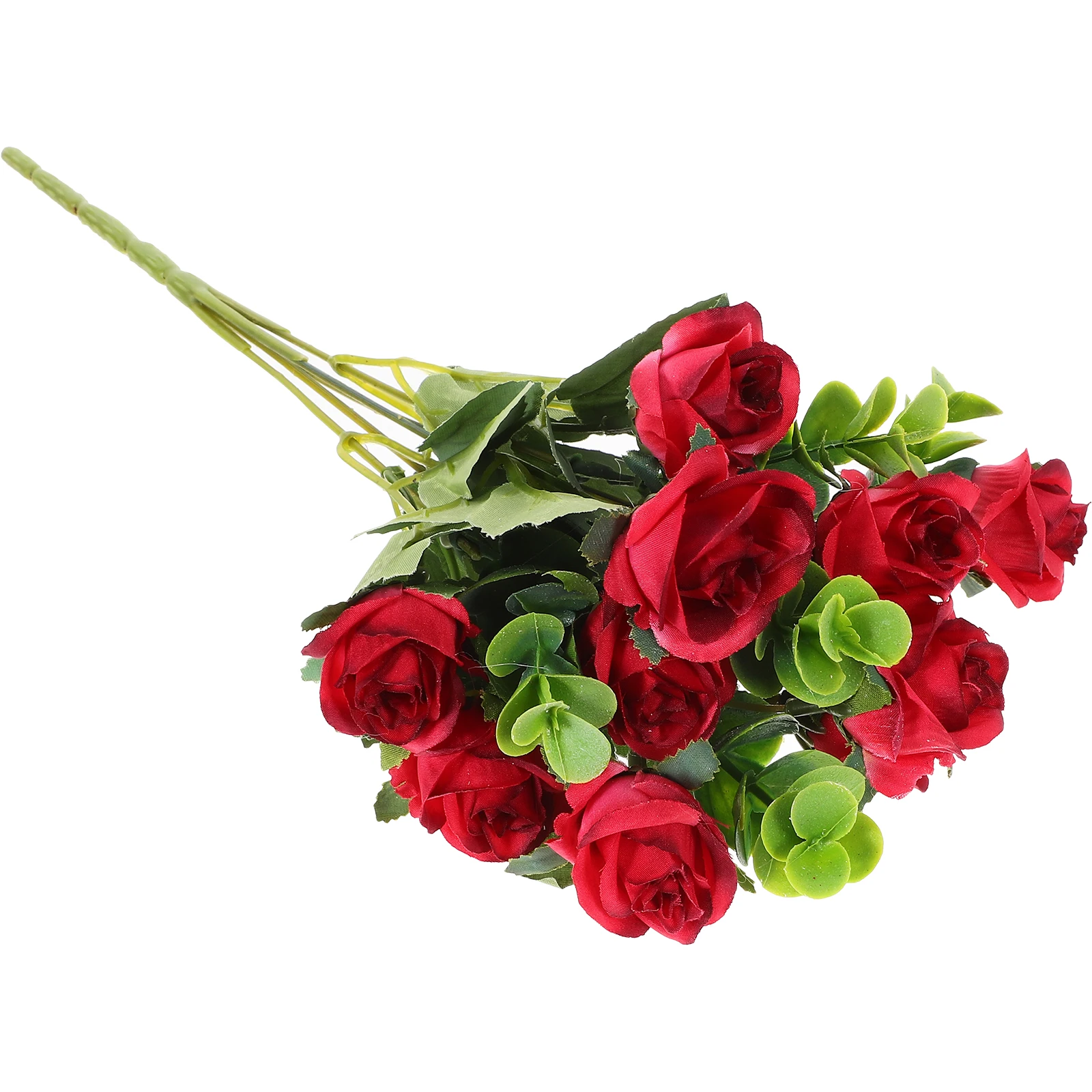 

Red Roses Bouquet Artificial Flower Simulation Decor Vivid Realistic Wedding Home Decor Plastic Silk Long Lasting Dining Table