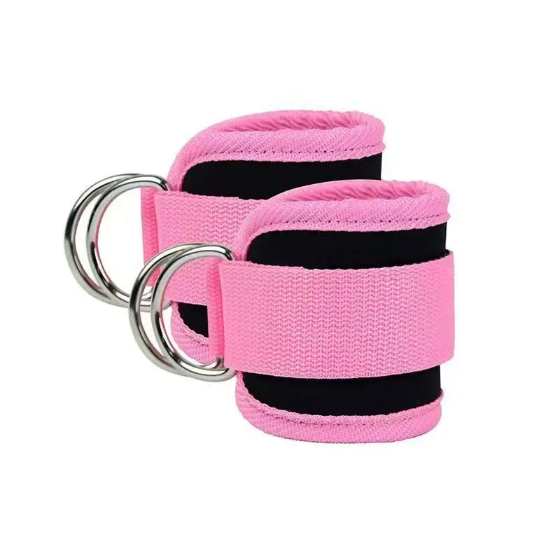 2Pcs Adjustable Padded Ankle Wrist Straps, Padded Shoulder Straps, D-Ring Glute Retractors, Suitable for Rope Machines, Perfect for Glute Exercises, Ankle Protection Buckle
