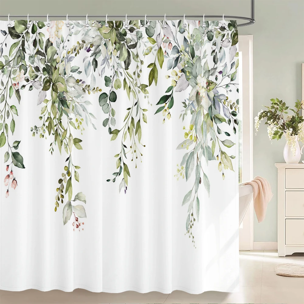 Chinese Style Flower and Birds Tree Shower Curtains Bath Curtain Waterproof Bathroom Decor With Hooks 3d Printing Bath Curtain