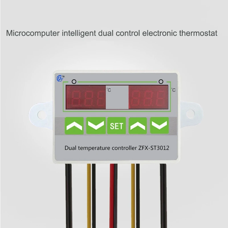 Hot TTKK ZFX-ST3012 LED Digital Dual Thermometer Temperature Controller Thermostat Incubator Microcomputer Dual