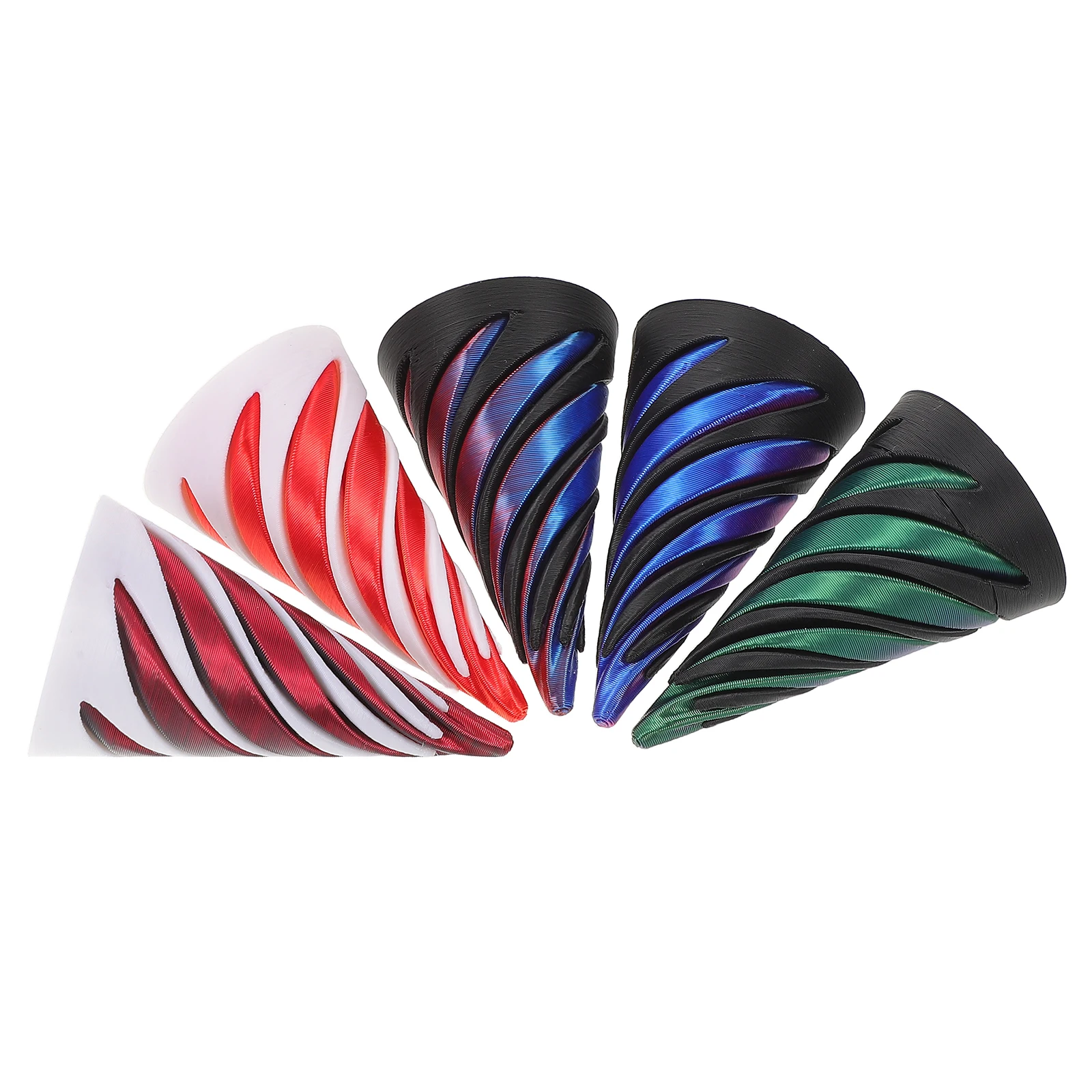 

5Pcs Spiral Cone Fidget 3D Printed Impossible Pyramid Passthrough Desktop Sensory Kinetic Office Decompression Brain Teaser