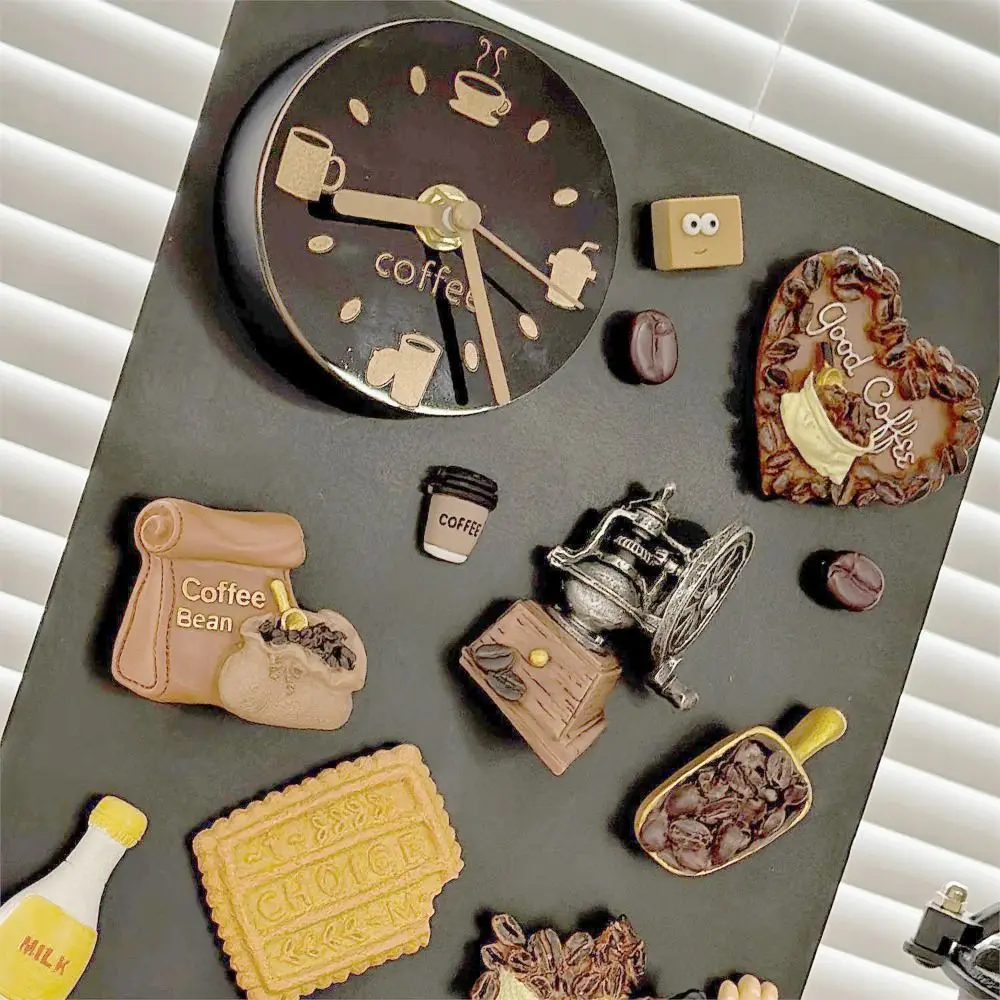 Crafts Resin Refrigerator Sticker Creative Portable Refrigerator Clock Magnetic Multifunctional Fridge Magnet Photo Paste