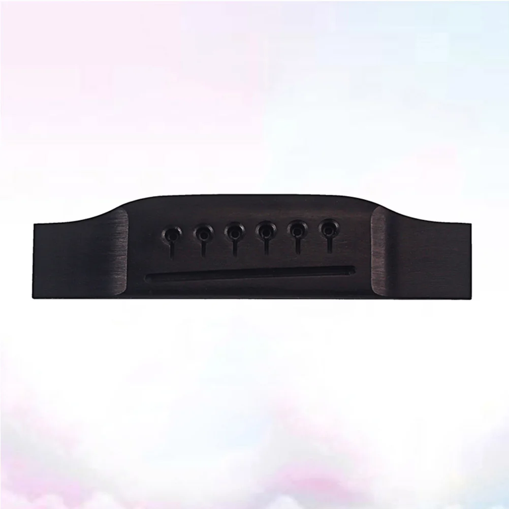 

Ebony Bridge Acoustic Guitar Bass Wooden Saddle Replacement for Bamboo Material Black