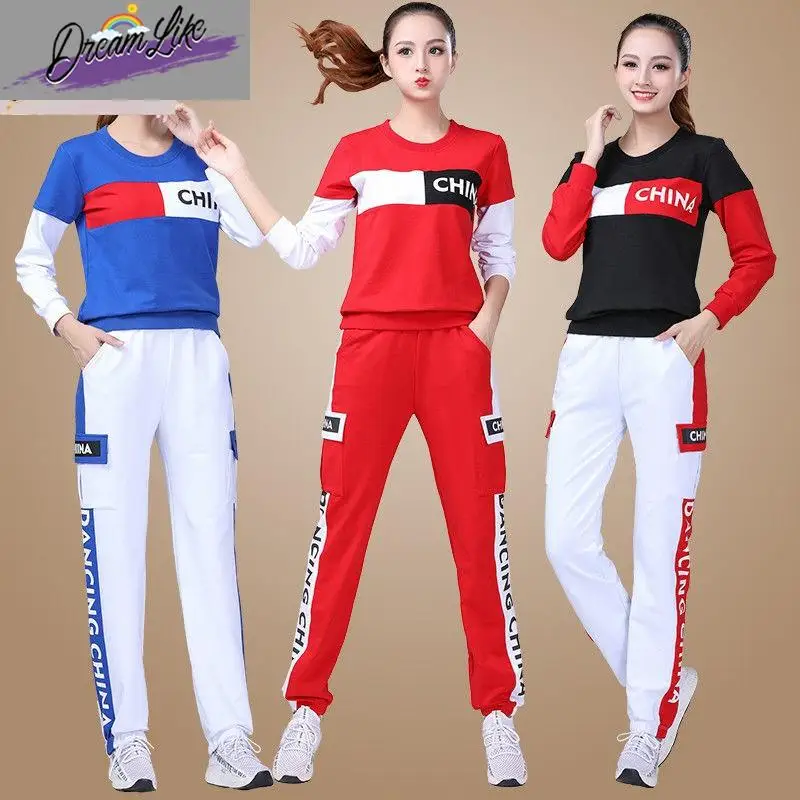 

New Square Dance Outfit Cotton Fitn Sportswear Women's Adult Ghost Step Dance Clothes Pure Cotton Stage Costume
