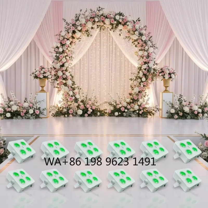 4X18W RGBWA+UV 6IN1 Mini Kabellose Akku-LED-Par-Leuchte DMX-Steuerung Bühnenlicht für Hochzeit Disco Party Club Event Dekoration
