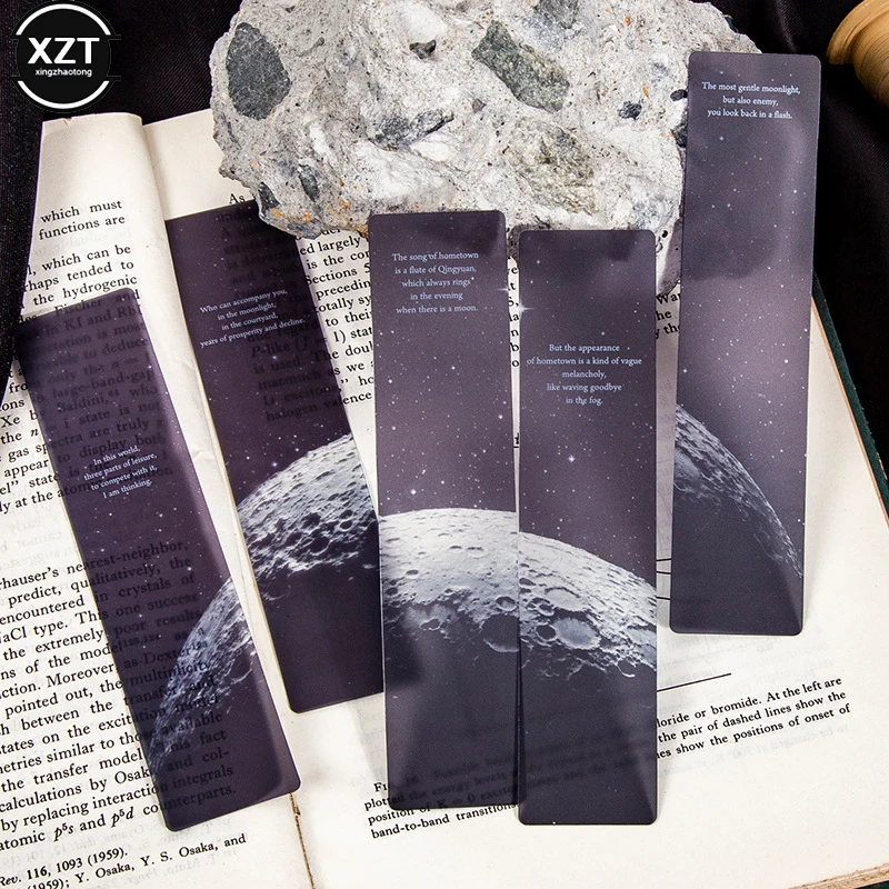 8 Designs 5pcs/set Frosted PET Bookmark Roaming Into Space Series Creative Hand Account DIY Decor Bookmarks Stationery Student