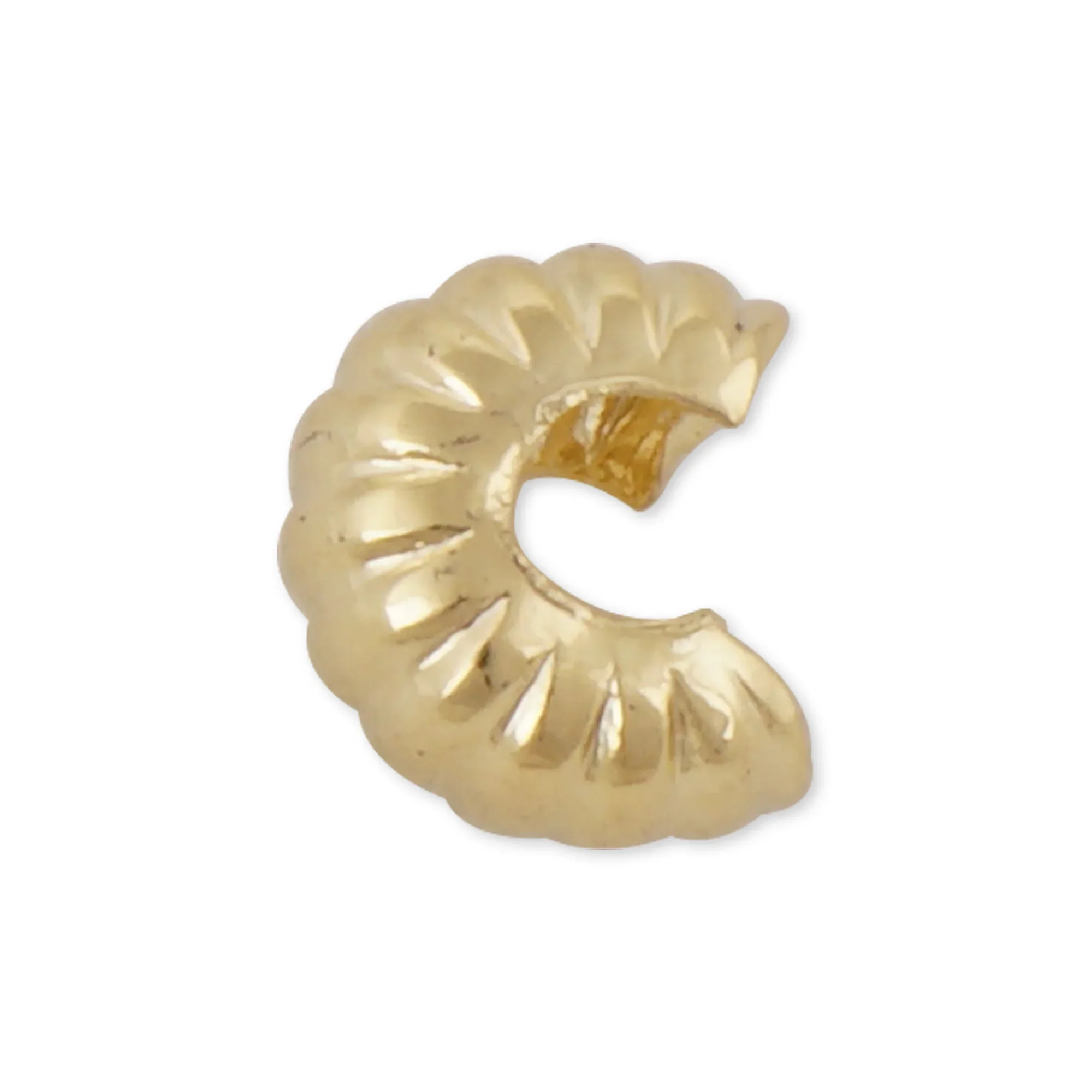 

50 Bulk 4mm 14k Gold Filled Corrugated Crimp Cover Beads Cord Ends for jewelry making Necklece Bracelet