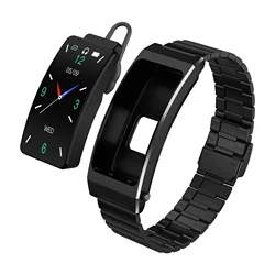 Nuovo K7 Smart bracciale Watch Headset 2-in-1 Bluetooth Dial-up Call Alipay frequenza cardiaca pressione sanguigna Heylink