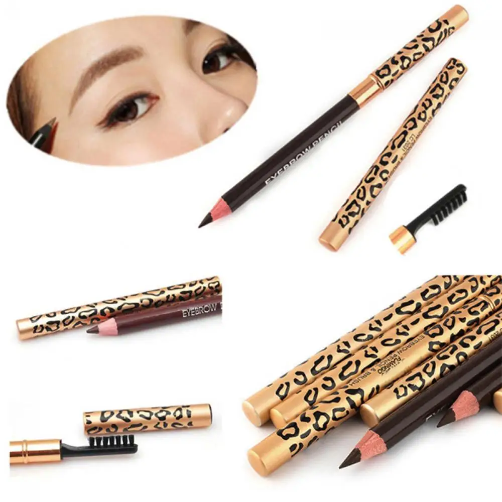 Langlebiger kosmetischer Damen-Augenbrauenstift, Leoparden-Eyeliner-Pinsel, Make-up