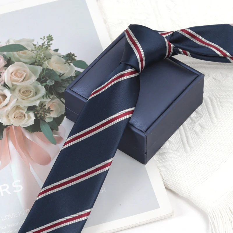 Herren-Krawatten Klassische Business-Krawatte Schwarz Gestreift Marineblau Bräutigam-Krawatte für Männer Geschenke Krawatte für Hochzeit Party Kleidung Accessoires