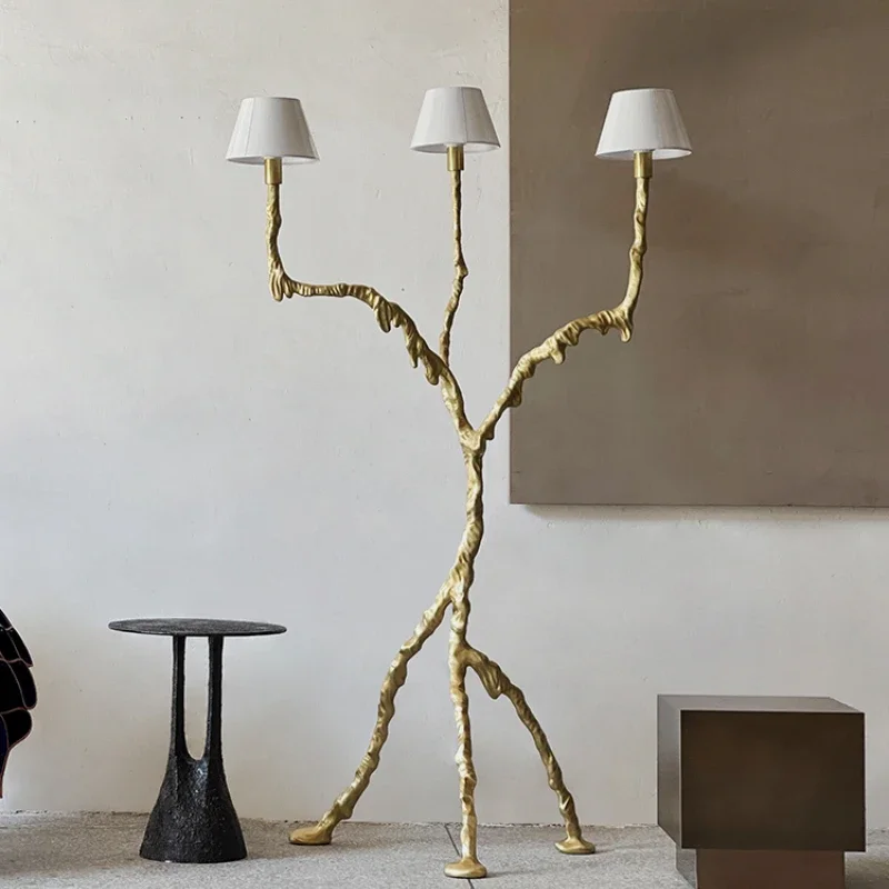 

Floor Lamp Post-Modern Designer Model Golden Branch Solid Copper Floor Lamp