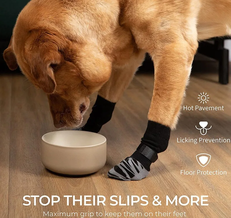 Dog Socks for Small Medium Large Dogs, Indoor Wear Anti-Slip Socks Paw Protector Traction Control Dog Knitted Socks with Rubber