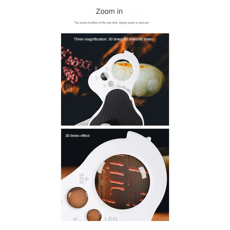 Lupa de joias iluminada lupa de joias com luzes LED UV para joalheiros 1 conjunto