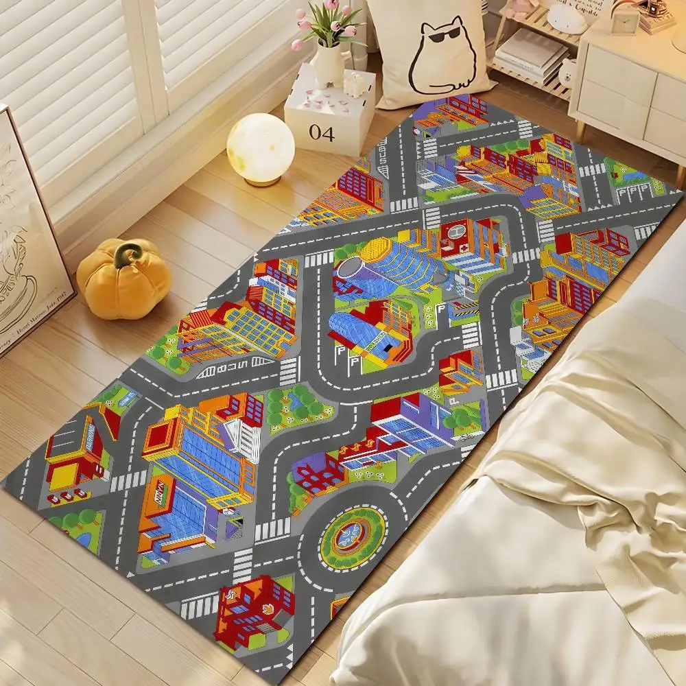 

Floor Mat Printed Large Carpets Living Room And Bedroom Carpets Bathroom Anti Slip Cartoon Children's Educational GamesDoor