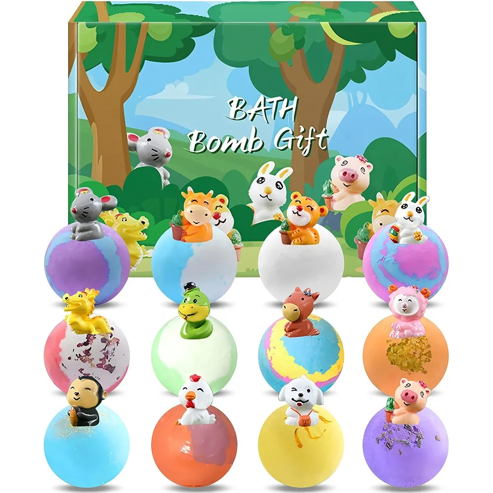 

New Ocean Theme Bath Bombs with Surprise Soothing Bath with Surprise Bath Bombs Color Changing Spa Bath Salt Balls Set