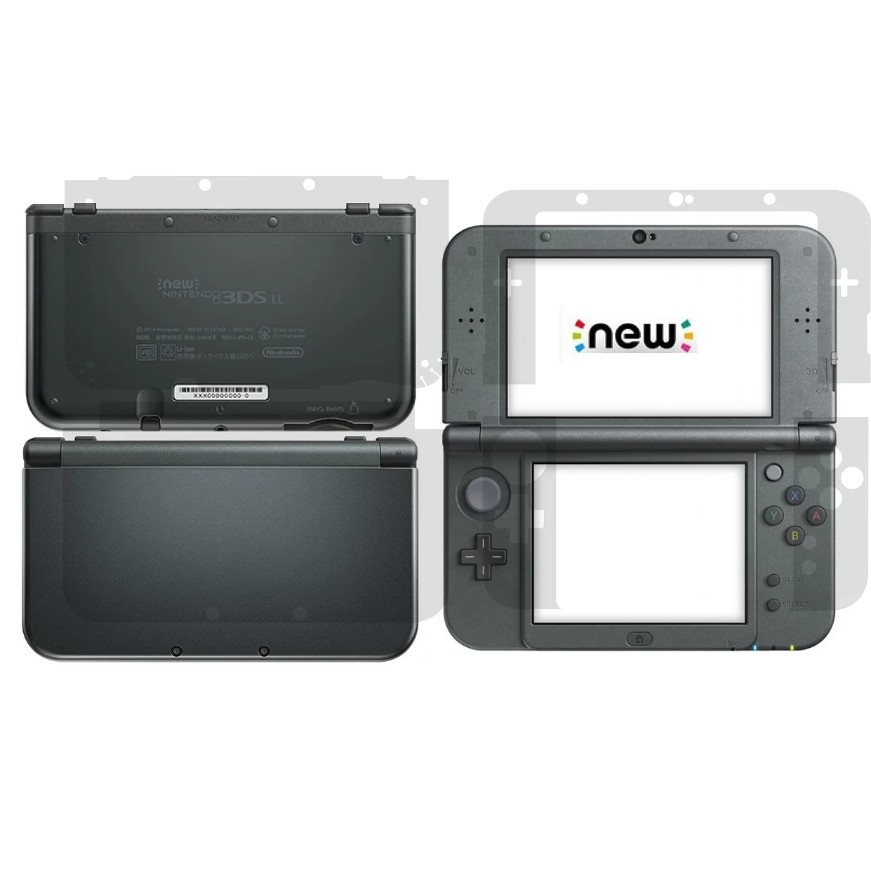 Transparent Clear Vinyl Skin Sticker Protector for Nintendo New 3DS XL LL Skins Stickers