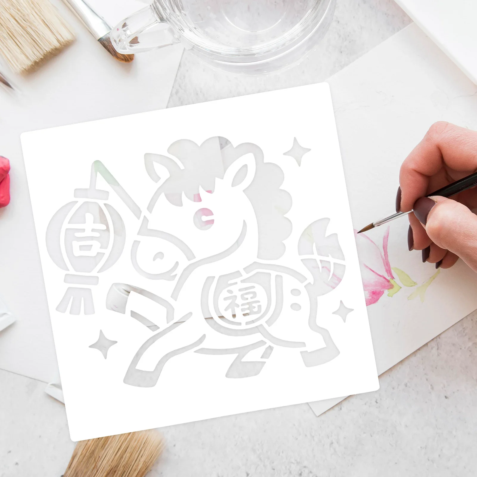 

Hand-Painted Template Art Design Multiple Styles Creative Wall Decoration DIY Home Office Room Unique Painting Patterns