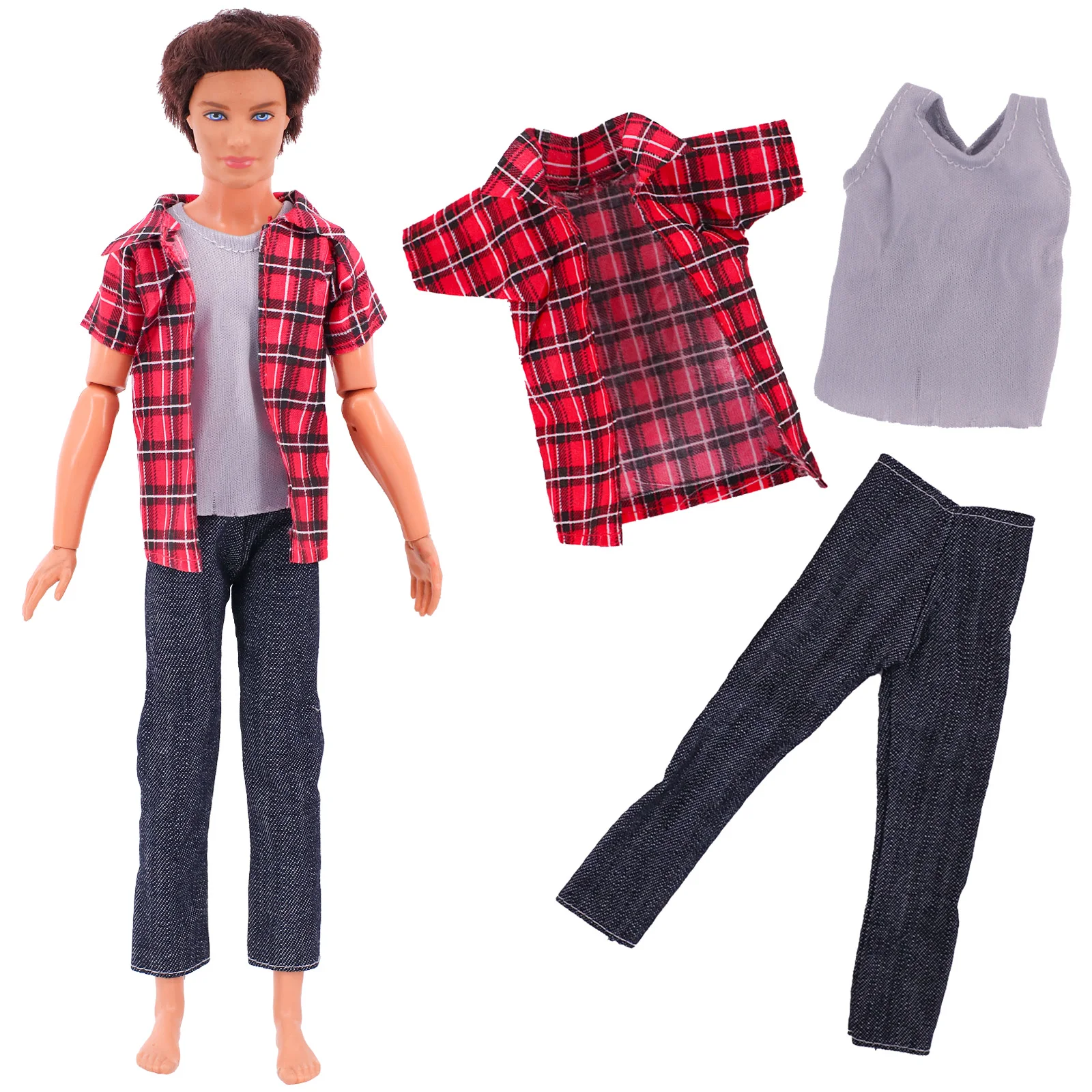 Handmade Ken Doll Clothes T-shirt + Shorts For Ken Doll Accessories Fashion Daily Clothing Wear Gil's Toys Birthday Gift