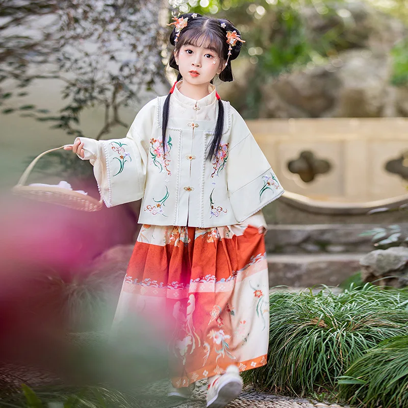 Cute Girls Hanfu Dress Traditional Chinese Kids Cloth Outfit Ancient Folk Dance Stage Costumes Oriental Fairy Princess Cosplay