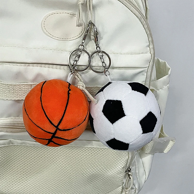 1PC Sports Basketball Football Plush Keychain New European Cup Exquisite Keyring Souvenir DIY Decoration Bag Pendant Accessory