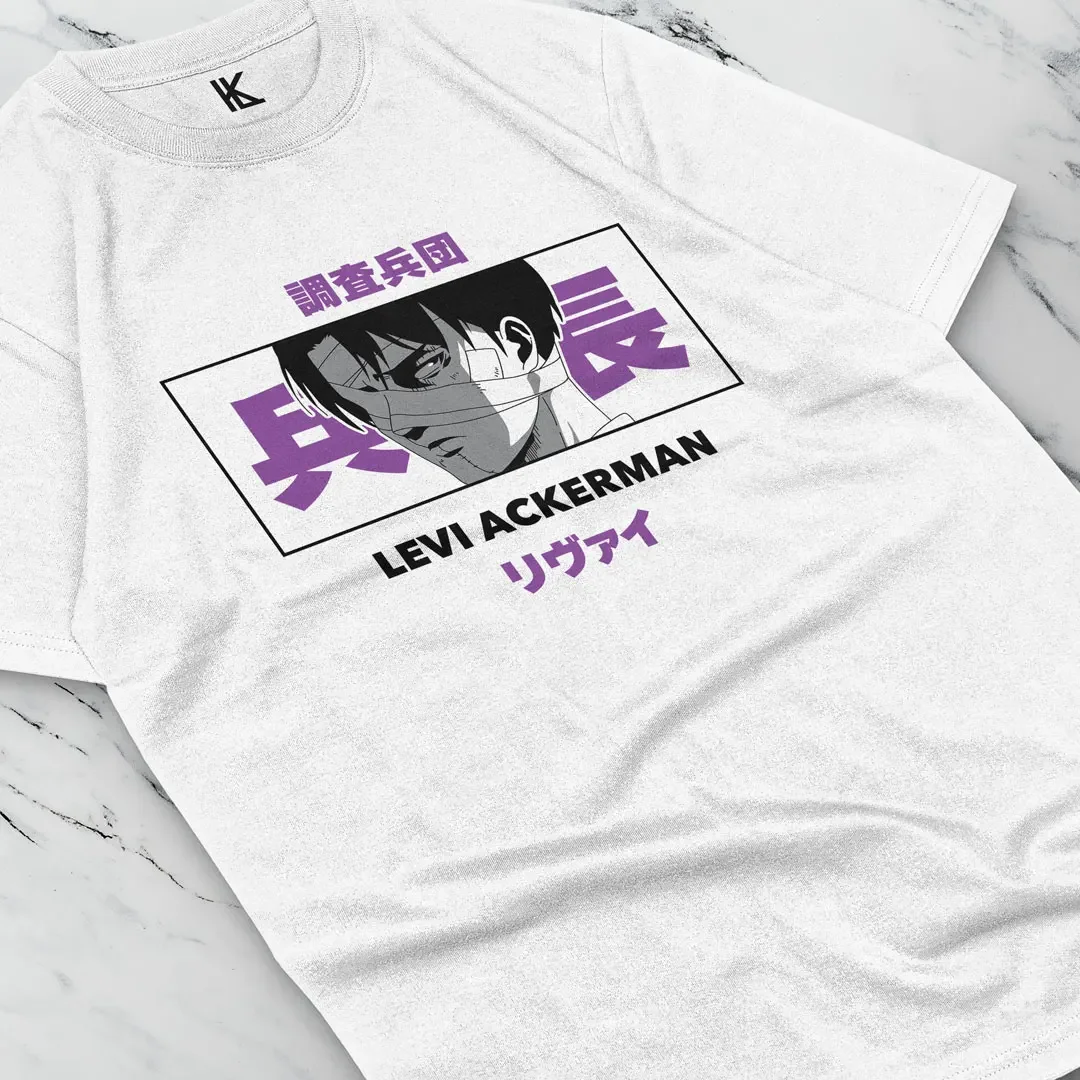 T-shirt Anime Levi Ackerman, Shingeki No Kyojin AOT