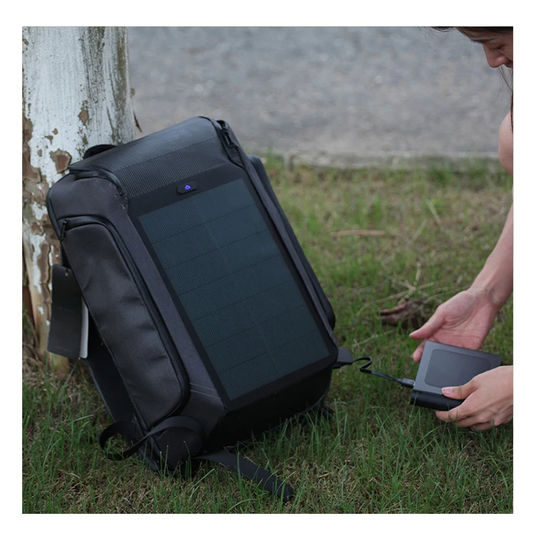 22L Waterproof Solar Backpack Bag With 8.3w CIGS Solar Panel For Outdoor Hiking Camping With High-quality Nylon Fabric