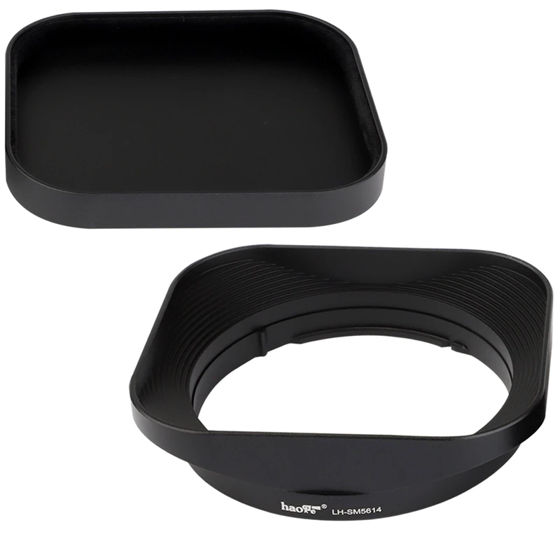 Haoge LH-SM5614 Bayonet Square Metal Lens Hood for Sigma 56mm F1.4 DC DN Lens with Metal Lens Cap