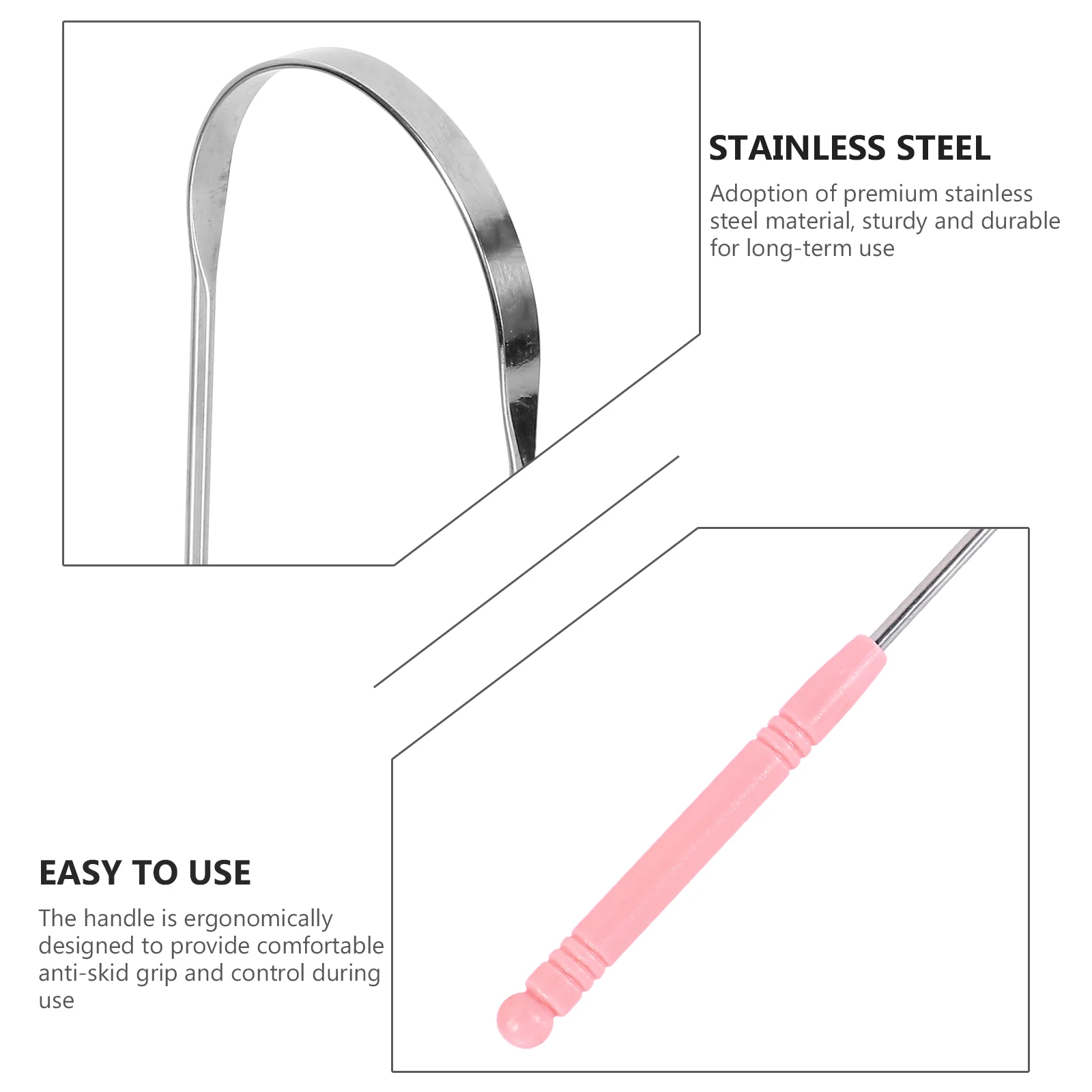 

4Pcs Tongue Stainless Steel al Cleaner for Adults Travel Tongue Cleaner Size Lightweight Durable Ergonomic H