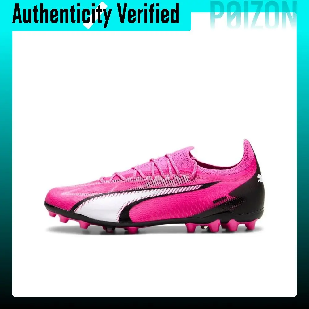 PUMA Ultra Ultimate MG Multi Ground Artificial Turf Pu Soccer Shoes Unisex Pink Black White 107749-01