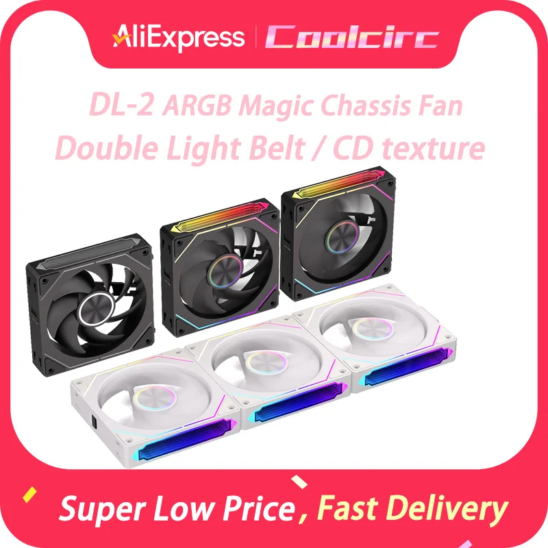 

COOLCIRC DL-2 CD с текстурой ARGB Magic Chassis Fan 5V 3-контактный ARGB 12V 4PIN PWM 120 мм Тихий охлаждающий вентилятор для строительных блоков для ПК-геймера