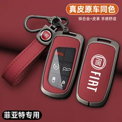 Leather Car Remote Key Case Protect Cover For Fiat Freemont Toro 500L 500X 2016 2017 2018 Dodge Jeep Chrysler Auto Accessories