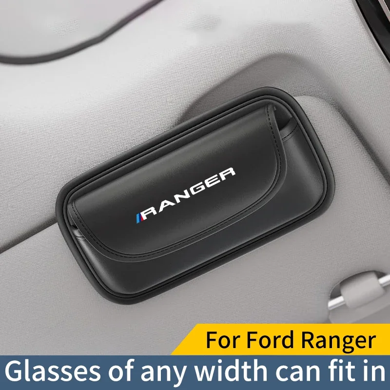 

For Ford Ranger T9 Rapotr Car Glasses 2024 Box Sunglasses Glasses Clip Multi functional Sunshade Storage Glasses Bag