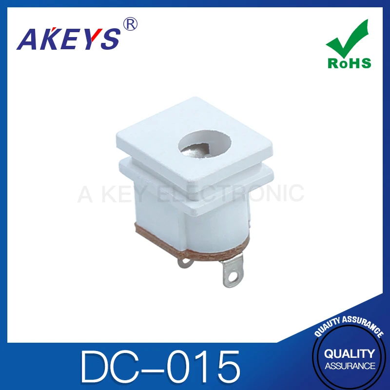10 قطعة DC-015 القطر الخارجي 6.4 مقبس طاقة عمودي تيار مستمر 3 دبوس واجهة مربعة مقبس أنثى أبيض جميع النحاس