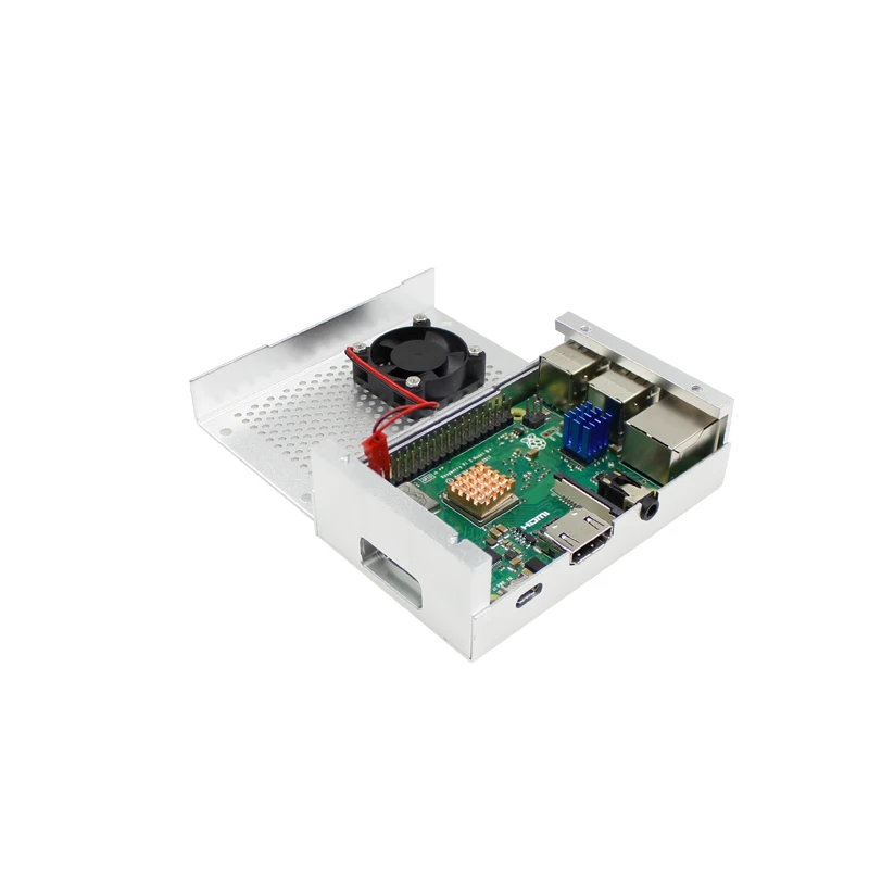 Casing pelindung logam Raspberry Pi 4B/3B Plus jaring aluminium