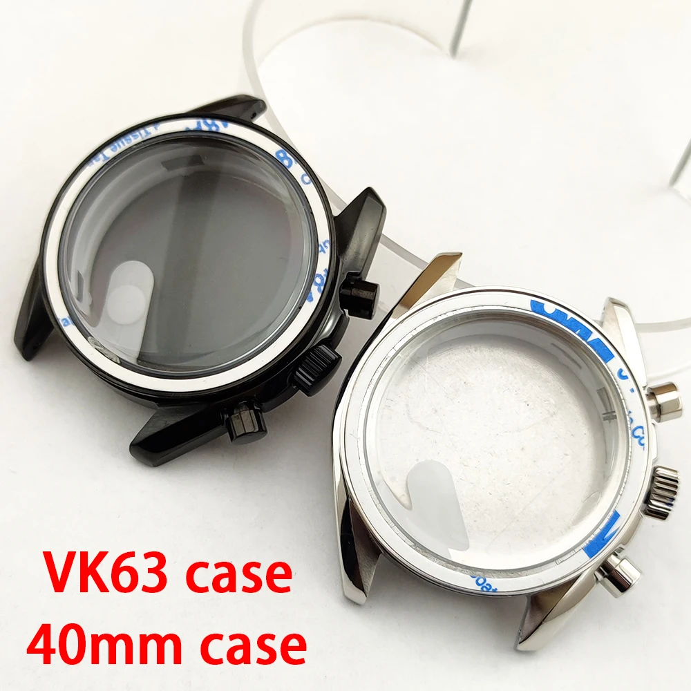 

Корпус VK63, корпус 40 мм, серебристый/черный корпус, корпус из нержавеющей стали для VK63 VK64, корпус механизма, аксессуары для часов, детали для часов, корпус для часов