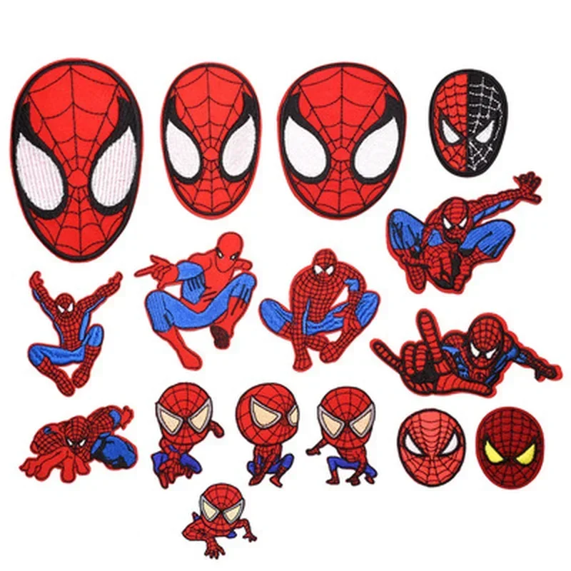 Marvel cartoon spiderman Embroidered Patches For Clothing Letters Iron On Patches Cute Avengers Stickers Super hero Patch DIY