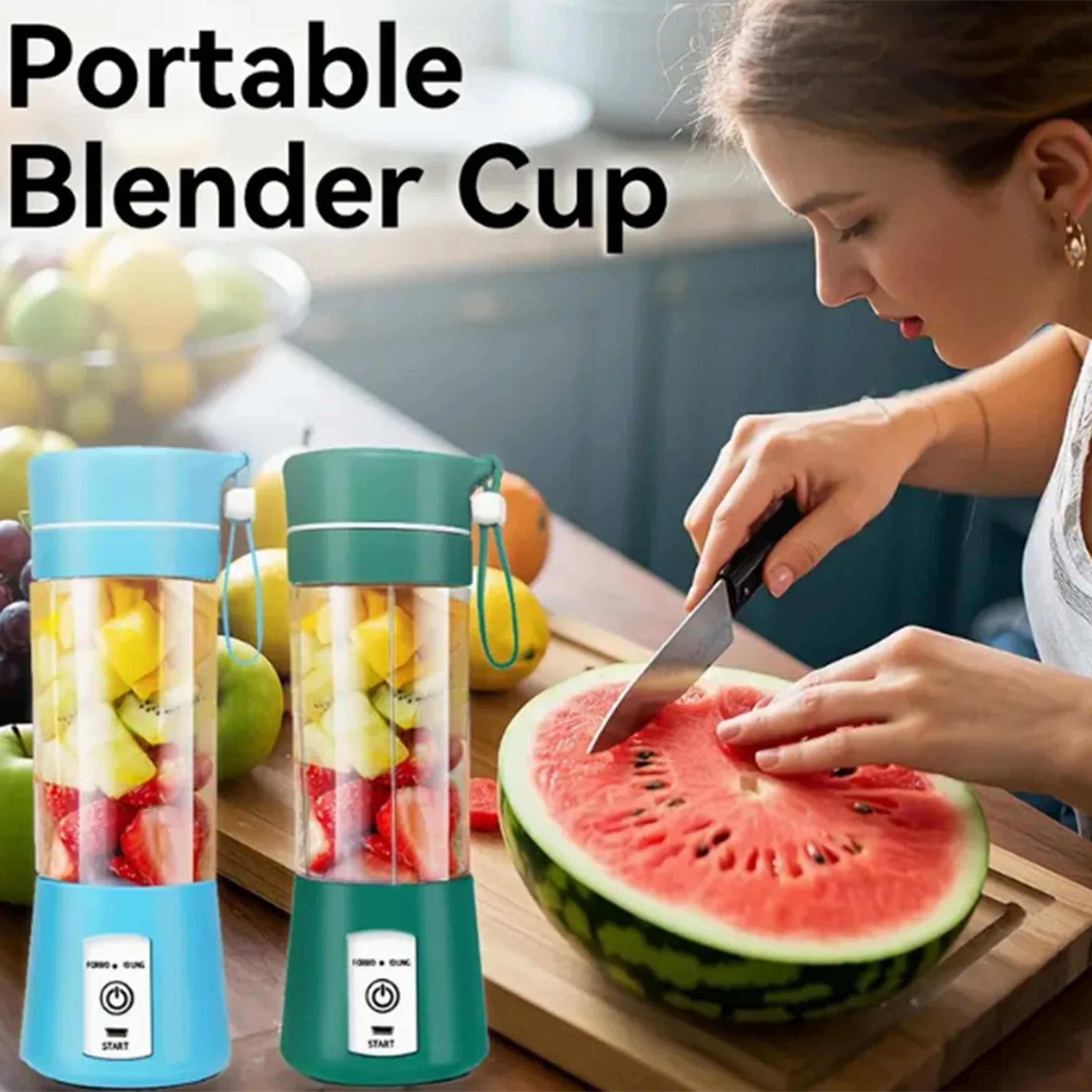 Espremedor multifuncional portátil com bateria recarregável - Copo PP de qualidade CompactFood, ideal para casa e em movimento