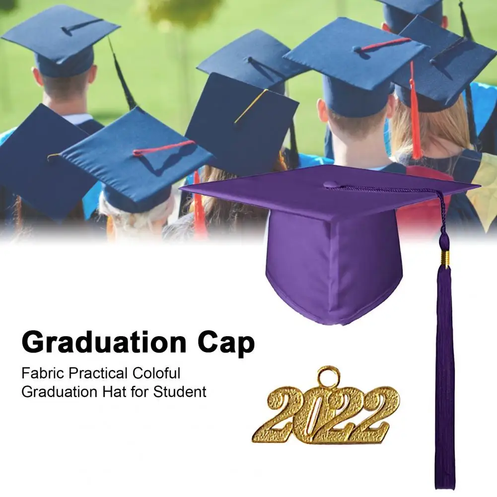 Memorable Eye-catching Graduation Cap Fabric Practical Coloful Graduation Hat for Student