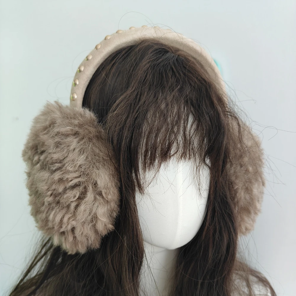 الشتاء المسامير المعدنية أفخم الأذن يفشل الكورية الفتيات لطيف فو الفراء الدافئة طوي الأذن يفشل في الهواء الطلق الدراجات يندبروف الأذن مجموعات #2