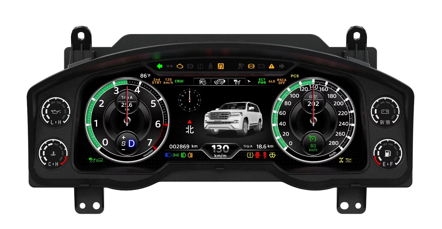 Car LCD Digital Cluster for  LC200 2008-2022 FULL LCD INSTRUMENT PANEL Virtual Cockpit Speed Meter