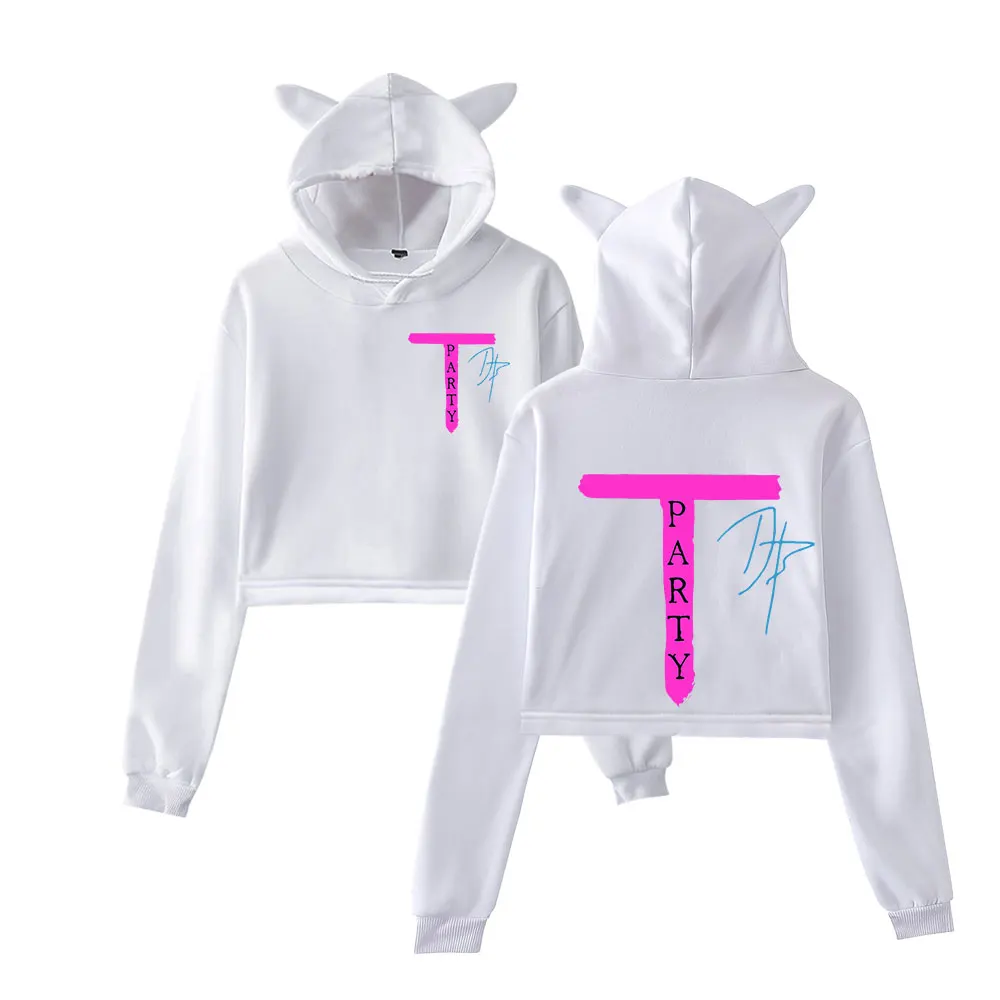 Daz Games T-Party Hoodie Vintage 90s Streetwear Hoodie Merch Hoodies Sweatshirts for Girls Cat Ear Crop Fashion women